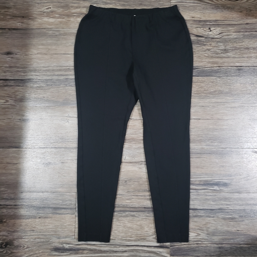 J Jill Ponte leggings Size Petite Small Womens Black Knit Pants Pintucked